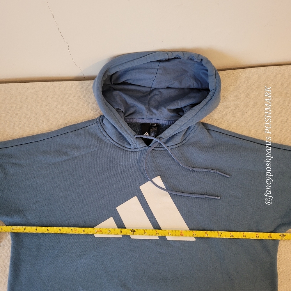 ADIDAS three bar 3B logo orbit hoodie sweatshirt in violet blue flattering fit - Picture 17 of 17